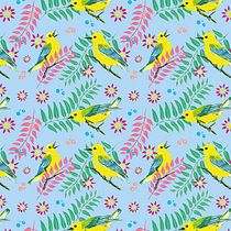 Aves / Reinita Cabecidorada . Pattern Design projeto de María Andrea Pinzón - 05.07.2020