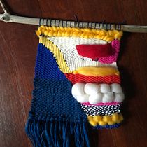 My project in Introduction to Frame Loom Tapestry course. Accessor, Design, Decoration, and Fiber Arts project by ritazuzarte - 06.16.2021