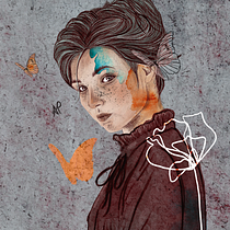 My project in Illustrated Portraits with Procreate course. Ilustração tradicional, Ilustração vetorial, Ilustração digital, e Desenho de retrato projeto de clairpinks - 16.06.2021