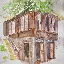 My project in Architectural Sketching with Watercolor and Ink course. Sketching, Drawing, Watercolor Painting, Architectural Illustration, Sketchbook & Ink Illustration project by Katherine Rose Gayeta - 06.14.2021