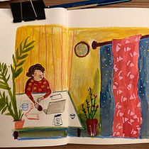 My project in Exploratory Sketchbook: Find Your Drawing Style course. Un proyecto de Ilustración tradicional, Bocetado, Creatividad, Dibujo, Pintura a la acuarela, Sketchbook y Pintura gouache de artsofdiyana - 17.06.2021