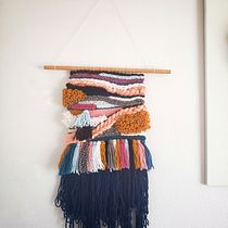 My project in Introduction to Frame Loom Tapestry course. Accessor, Design, Decoration, and Fiber Arts project by Shannon Forcucci - 06.14.2021