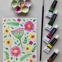 My project in Vibrant Floral Patterns with Watercolors course. Traditional illustration, Pattern Design, Watercolor Painting, and Botanical Illustration project by Helen Butcher - 07.01.2021