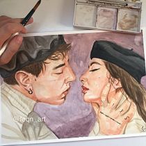 Meu projeto do curso: Retrato em aquarela: capture a personalidade do seu modelo. Fine Arts, Painting, Watercolor Painting, and Portrait Drawing project by Fernanda Azevedo - 06.07.2021