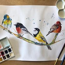 My project in Artistic Watercolor Techniques for Illustrating Birds course. Traditional illustration, Watercolor Painting, Realistic Drawing, and Naturalistic Illustration project by Nina Carter - 06.19.2021