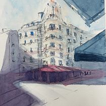 My project in Architectural Sketching with Watercolor and Ink course. Sketching, Drawing, Watercolor Painting, Architectural Illustration, Sketchbook & Ink Illustration project by akanitk84 - 06.19.2021