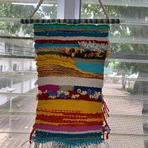 My project in Introduction to Frame Loom Tapestry course. Accessor, Design, Decoration, and Fiber Arts project by Weena Thanachaisakul - 06.20.2021