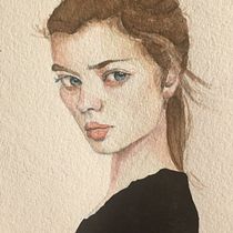 My project in Watercolor Portrait from a Photo course. Traditional illustration, Watercolor Painting, and Portrait Drawing project by Suellen Almeida - 06.16.2021