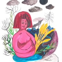 My project in Illustration Techniques to Unlock your Creativity course : an exhibition on Proserpine and Demeter's myth. Design, Traditional illustration, Fine Arts, Painting, Creativit, Creating with Kids, and Sketchbook project by ariane_arghyris_1 - 06.20.2021