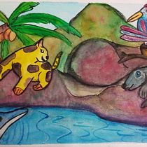 Meu projeto do curso: Técnicas de ilustração com aquarela e guache. Traditional illustration, Fine Arts, Painting, Watercolor Painting, Children's Illustration, and Gouache Painting project by Josemar Alves - 06.20.2021