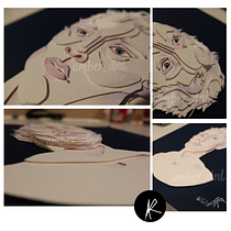 My project in 3D Portraits with Paper Layers course. Artesanato, Artes plásticas, e Papercraft projeto de Amber - 02.06.2021