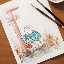 Acuarela con influencia japonesa . % Carlos Méndez tarafından hazırlanan Geleneksel illüstras, on, Çizim, Sulubo, Ve a Resim projesi - 06.17.2021