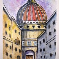 My project in Architectural Sketching with Watercolor and Ink course. Sketching, Drawing, Watercolor Painting, Architectural Illustration, Sketchbook & Ink Illustration project by Pepper Pepper - 06.24.2021