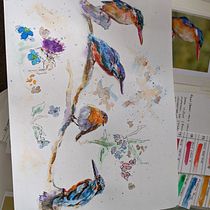 My project in Artistic Watercolor Techniques for Illustrating Birds course. Traditional illustration, Watercolor Painting, Realistic Drawing, and Naturalistic Illustration project by angiepiperhudson - 06.24.2021