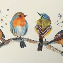 My project in Artistic Watercolor Techniques for Illustrating Birds course. Traditional illustration, Watercolor Painting, Realistic Drawing, and Naturalistic Illustration project by animalpaint - 06.24.2021