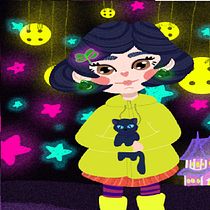 Meu projeto do curso: CuteCoraline. Traditional illustration, and Digital Illustration project by Carina Machado da Silva - 06.22.2021
