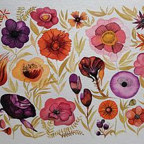 Mi Proyecto del curso: Estampados florales en acuarela con colores vibrantes. Traditional illustration, Pattern Design, Watercolor Painting, and Botanical Illustration project by mariana.michalcikova - 06.24.2021