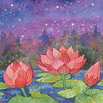 Waterlilies and Enlightenment Experimental Watercolour Techniques Final Project. Un progetto di Illustrazione tradizionale, Belle arti, Pittura e Pittura ad acquerello di Jennie Harborth - 08.06.2021