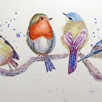 My project in Artistic Watercolor Techniques for Illustrating Birds course. Traditional illustration, Watercolor Painting, Realistic Drawing, and Naturalistic Illustration project by suejean - 06.25.2021