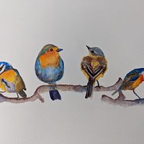 My project in Artistic Watercolor Techniques for Illustrating Birds course. Traditional illustration, Watercolor Painting, Realistic Drawing, and Naturalistic Illustration project by saralaskowski - 06.25.2021