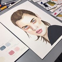 Mi Proyecto del curso: Retrato en acuarela a partir de una fotografía. Traditional illustration, Watercolor Painting, and Portrait Drawing project by natalydelgado63 - 06.25.2021