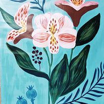 Mi Proyecto del curso: Pintura botánica con acrílico. Traditional illustration, Fine Arts, Painting, Acr, lic Painting, and Botanical Illustration project by Camila Mendoza - 06.25.2021