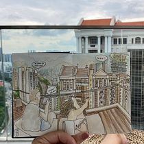 My project in Urban Sketching: Express Your World in a New Perspective course. Un projet de Illustration traditionnelle, Esquisse , Dessin, Aquarelle, Illustration architecturale , et Carnet de croquis de Marta Pinheiro - 27.06.2021