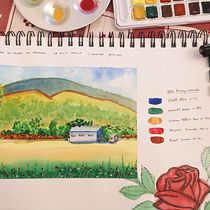 Meu projeto do curso: Caderno de viagem em aquarela. Projekt z dziedziny Trad, c, jna ilustracja, Malowanie akwarelą,  R, sunek architektoniczn i Sketchbook użytkownika rtsaborano - 27.06.2021