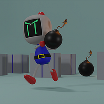 Bomberman 3D. Projekt z dziedziny  Motion graphics, Projektowanie postaci, Projektowanie produktowe i  Modelowanie 3D użytkownika Oliver Putu Wijaya - 27.06.2021