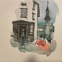 My project in Architectural Sketching with Watercolor and Ink course. Sketching, Drawing, Watercolor Painting, Architectural Illustration, Sketchbook & Ink Illustration project by Chris Green - 06.29.2021