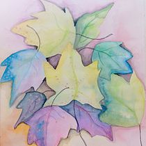 Proyecto de paletas personales, hojas de otoño. Traditional illustration, Fine Arts, Painting, Watercolor Painting, and Color Theor project by Macarena Piña - 06.29.2021