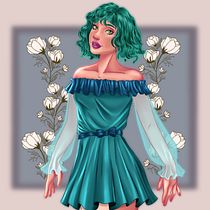 Mi Proyecto del curso: Retrato de personajes femeninos con Procreate. Projekt z dziedziny Trad, c, jna ilustracja, Ilustracja c, frowa, R, sunek c i frow użytkownika Lourdes Piñero Rodriguez - 29.06.2021