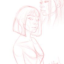 Mi Proyecto del curso: Retrato de personajes femeninos con Procreate. Projekt z dziedziny Trad, c, jna ilustracja, Ilustracja c, frowa, R, sunek c i frow użytkownika Grace Arriaza Garcia - 29.06.2021