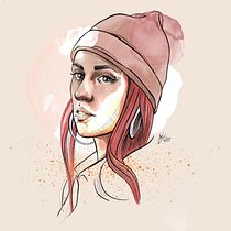 Mein Kursprojekt: Illustriertes Porträt mit Procreate. Ilustração tradicional, Ilustração vetorial, Ilustração digital, e Desenho de retrato projeto de Nancy Riedel - 30.06.2021