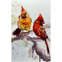 My project in Artistic Watercolor Techniques for Illustrating Birds course. Traditional illustration, Watercolor Painting, Realistic Drawing, and Naturalistic Illustration project by Tina Honerkamp - 06.30.2021