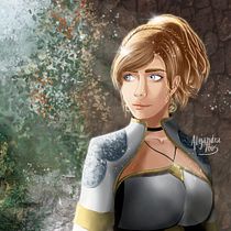 My project in Female Character Portraits in Procreate course (Lunafreya from Final Fantasy XV). Projekt z dziedziny Trad, c, jna ilustracja, Ilustracja c, frowa, R, sunek c i frow użytkownika Alejandra Fretes - 02.07.2021