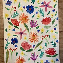 Mi Proyecto del curso: Estampados florales en acuarela con colores vibrantes. Traditional illustration, Pattern Design, Watercolor Painting, and Botanical Illustration project by Teresa Nuño veci - 07.02.2021