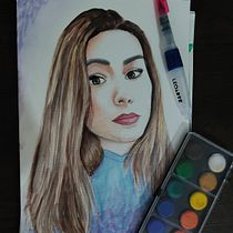 Meu projeto do curso: Retrato em aquarela a partir de uma fotografia. Traditional illustration, Watercolor Painting, and Portrait Drawing project by Cléo Copi - 07.02.2021