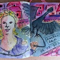 My project in Artistic Watercolor Sketching: Dare to Express Your Ideas course. Traditional illustration, Sketching, Creativit, Drawing, Watercolor Painting, and Sketchbook project by Инна Дехтярь - 07.04.2021