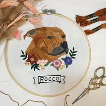 My first needle painting pet portrait . Embroider, and Naturalistic Illustration project by Christine Baltazar - 06.16.2021