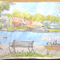 My project in Urban Sketching: Express Your World in a New Perspective course. Un projet de Illustration traditionnelle, Esquisse , Dessin, Aquarelle, Illustration architecturale , et Carnet de croquis de dyslexiasurrey - 05.07.2021