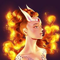 Mi proyecto de curso: DIOSA DE FUEGO. Ilustração tradicional, Ilustração digital, e Pintura digital projeto de Fernanda Chávez - 05.07.2021