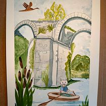 Rubis sous l'aqueduc . Ilustração tradicional, Desenho, e Pintura em aquarela projeto de Lucie - 06.07.2021