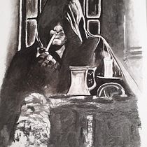 Il mio progetto del corso: Ritratto artistico al carboncino: creare atmosfere. Ilustração tradicional, Artes plásticas, Desenho, Desenho de retrato, Desenho realista, e Desenho artístico projeto de Fanny Di Natale - 07.07.2021