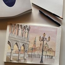 My project in Architectural Sketching with Watercolor and Ink course. Sketching, Drawing, Watercolor Painting, Architectural Illustration, Sketchbook & Ink Illustration project by Robyn Harvey - 07.08.2021