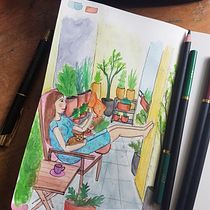 Mein Kursprojekt: A moment of joy. Traditional illustration, Sketching, Creativit, Drawing, Watercolor Painting, Sketchbook, and Gouache Painting project by Anica W. - 07.08.2021