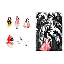 Caperucita Roja. Traditional illustration, Fine Arts, Painting, Pencil Drawing, Drawing, Watercolor Painting, Children's Illustration, and Narrative project by Blanca Ilustración - 07.01.2021