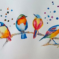 Premier essai à l’aquarelle. Traditional illustration, Watercolor Painting, Realistic Drawing, and Naturalistic Illustration project by Claudia Bégin - 08.13.2021
