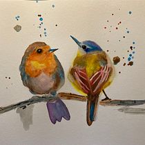 My project in Artistic Watercolor Techniques for Illustrating Birds course. Traditional illustration, Watercolor Painting, Realistic Drawing, and Naturalistic Illustration project by yolandawang2008 - 07.10.2021