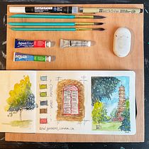 My project in Watercolor Travel Journal course. Traditional illustration, Watercolor Painting, Architectural Illustration, and Sketchbook project by Sam Cooper - 07.09.2021